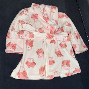 Carter's Pink and White Robe with Pleated Waist